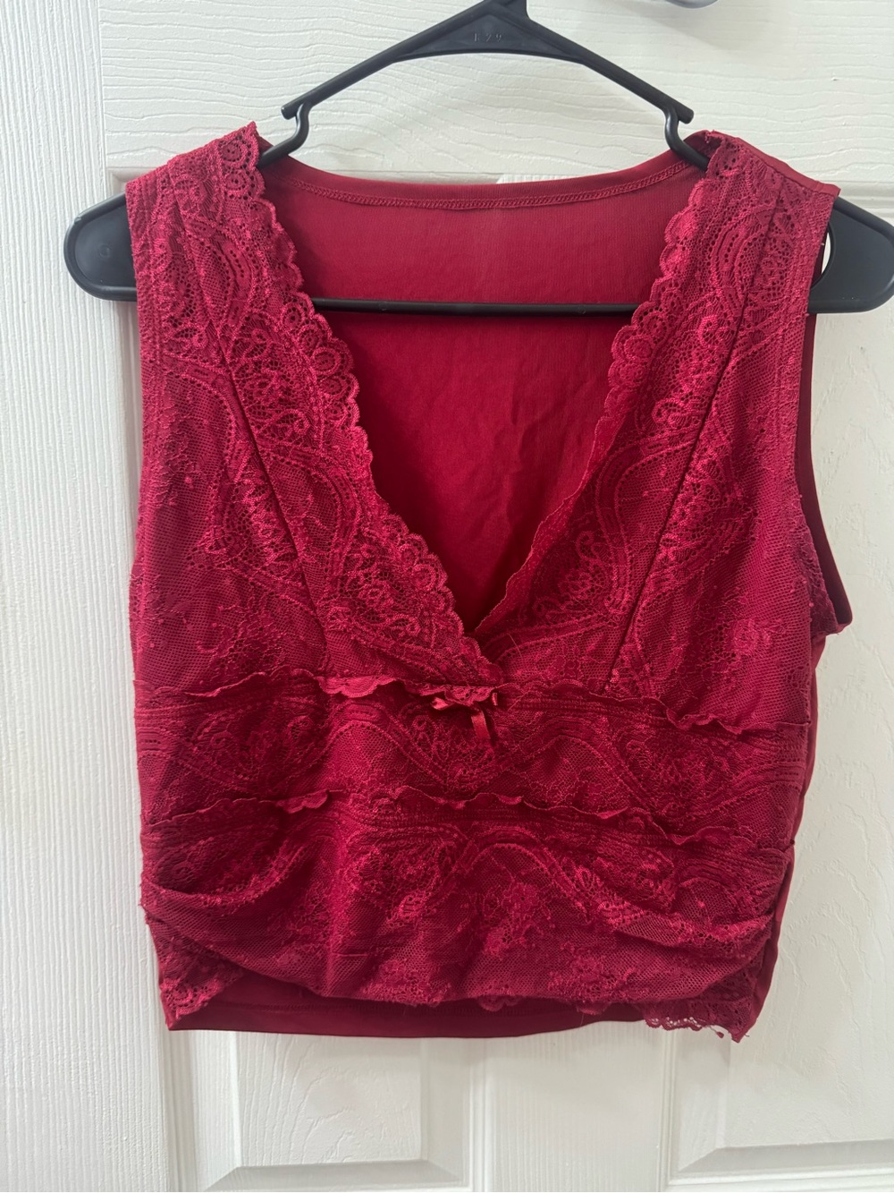 Cider Burgundy Lace V-Neck Tank Top
